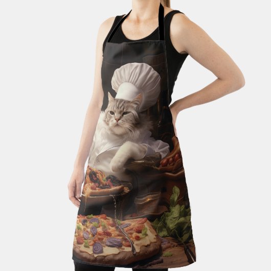 Grappig schort voor kattenliefhebbers pizza chef (Insitu)