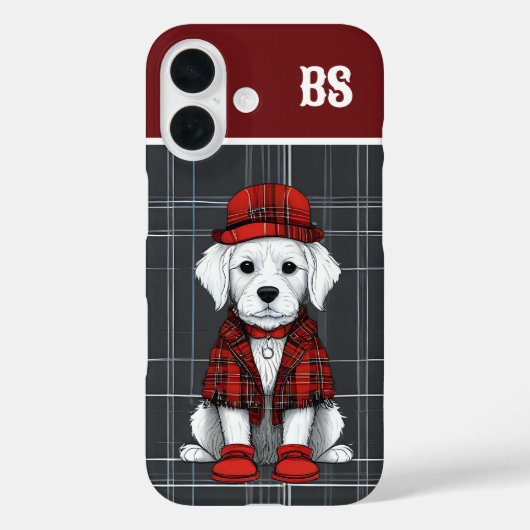 grappig Schotse hond verkleed - monogram - plaid Case-Mate iPhone Case (Achterkant)