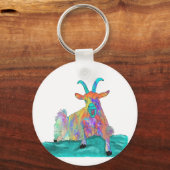 Grappig Schreeuwend Geit Boerderij Dierenkunst Sleutelhanger (Voorkant)