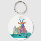 Grappig Schreeuwend Geit Boerderij Dierenkunst Sleutelhanger (Achterkant)