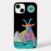 Grappig schreeuwend geitenmonogram Initiaal Case-Mate iPhone Case (Achterkant)