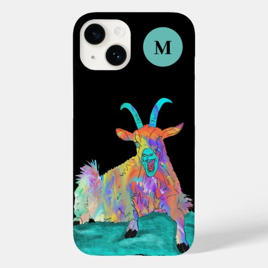 Grappig schreeuwend geitenmonogram Initiaal Case-Mate iPhone Case (Achterkant)