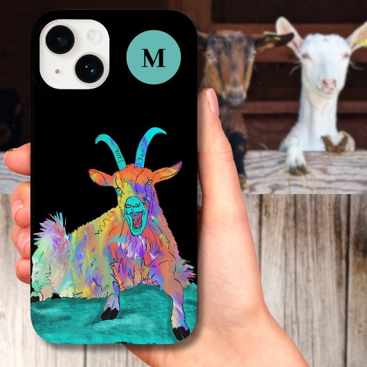 Grappig schreeuwend geitenmonogram Initiaal iPhone Hoesje