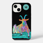 Grappig schreeuwend geitenmonogram Initiaal iPhone Hoesje (Achterkant)