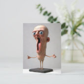 Grappig schreeuwend Man Briefkaart (Staand voorkant)