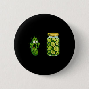 Grappig Schreeuwende augurk Jar Komkommer Joke Mem Ronde Button 5,7 Cm