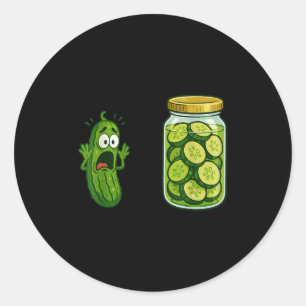 Grappig Schreeuwende augurk Jar Komkommer Joke Mem Ronde Sticker