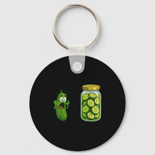 Grappig Schreeuwende augurk Jar Komkommer Joke Mem Sleutelhanger