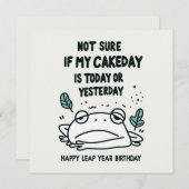 Grappig schrikkeljaar verjaardag kikker feestdagenkaart (Voorkant / Achterkant)