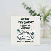 Grappig schrikkeljaar verjaardag kikker feestdagenkaart (Staand voorkant)