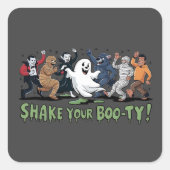 Grappig Schud je Boo-ty Vampier Mummy Ghost Vierkante Sticker (Voorkant)