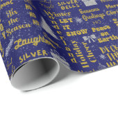 Grappig Script Christmas Font Collage Cadeaupapier (Rol Hoek)