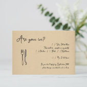 Grappig Script Uitnodiging Antwoorden Kaart Invoeg (Staand voorkant)