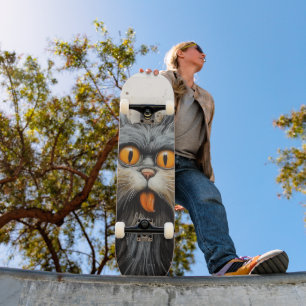 GRAPPIG SCRUFFY CAT SKATEBOARD DEK