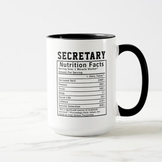 Grappig Secretaris Voeding Feiten Medewerker Perso Mok (Rechts)