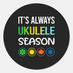 Grappig Seizoen Ukulele Ronde Sticker