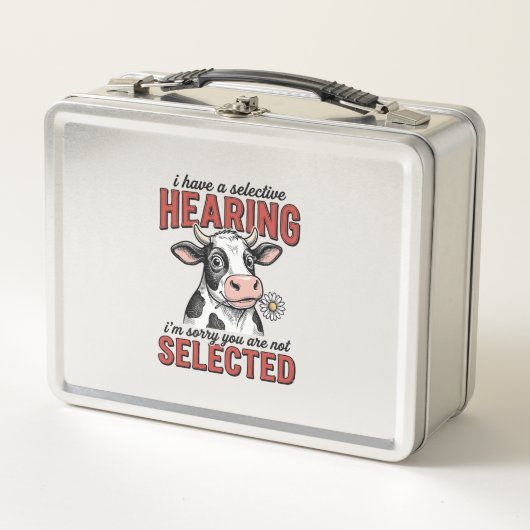 Grappig Selectief Gehoor Koe Vintage Shirt Ontwerp (Voorkant)