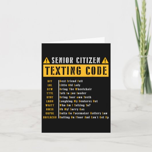 Grappig Senior Citizen&# s Sms-code  GIF Kaart (Voorkant)