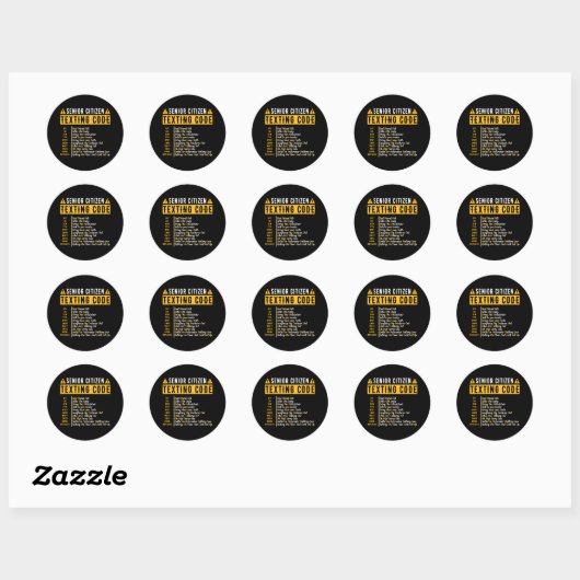 Grappig Senior Citizen&#; s Sms-code Gra Ronde Sticker (Vel)