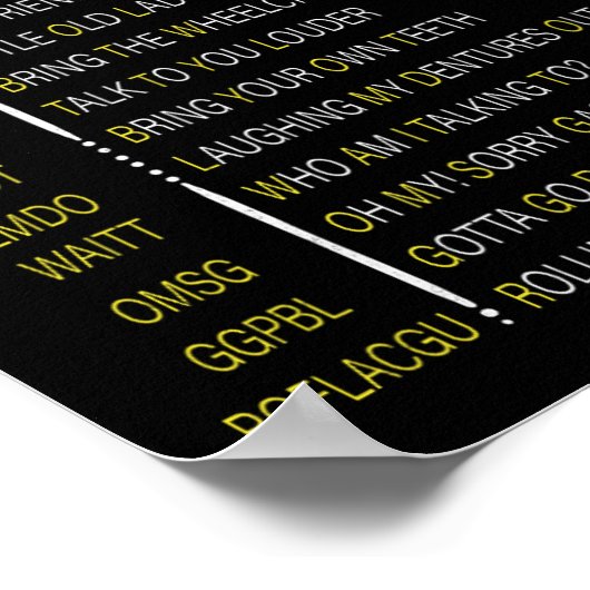 Grappig Senior Citizen&# s sms-code Vaderdag Poster (Hoek)