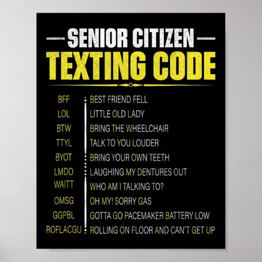 Grappig Senior Citizen&# s sms-code Vaderdag Poster (Voorkant)