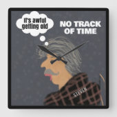 Grappig seniorenburger bejaarden citaat vierkante klok (Voorkant)