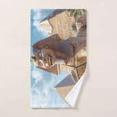 Grappig Sfinxstandbeeld dat oud boek leest in Egyp Handdoek (Handdoek)