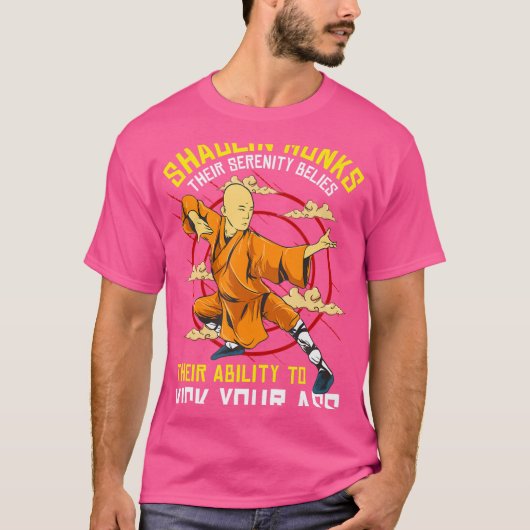 Grappig Shaolin Monk Kung Fu T-shirt (Voorkant)