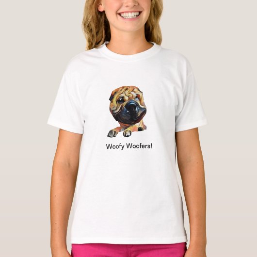Grappig Shar Pei Dog Meisjes T-shirt (Voorkant)