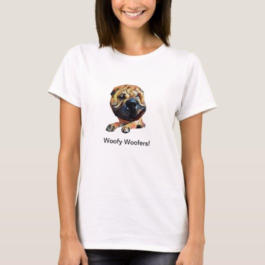 Grappig Shar Pei Hond Vrouwen T-shirt (Voorkant)