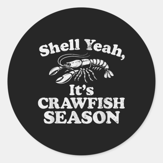Grappig Shell Ja Het is Crawfish Season Retro Craw Ronde Sticker (Voorkant)