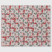 Grappig Sheltie Kerstpatroon Cadeaupapier (Vlak)