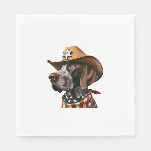 Grappig Sheriff Hond Shirt Duitse Pointer Hond Mam Servet (Voorkant)