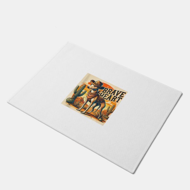 Grappig Sheriff Hond Shirt Greyhound Whippet Hond  Deurmat (Schuin)