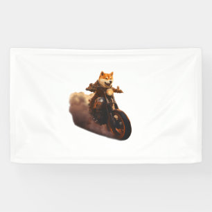 Grappig , Shiba Inu, Motorfiets, Hond, Pop, Heren, Spandoek