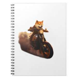 Grappig, Shiba Inu, Motorfiets, Hond, Puppet, Mann Notitieboek