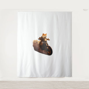 Grappig, Shiba Inu, Motorfiets, Hond, Puppet, Mann Wandkleed