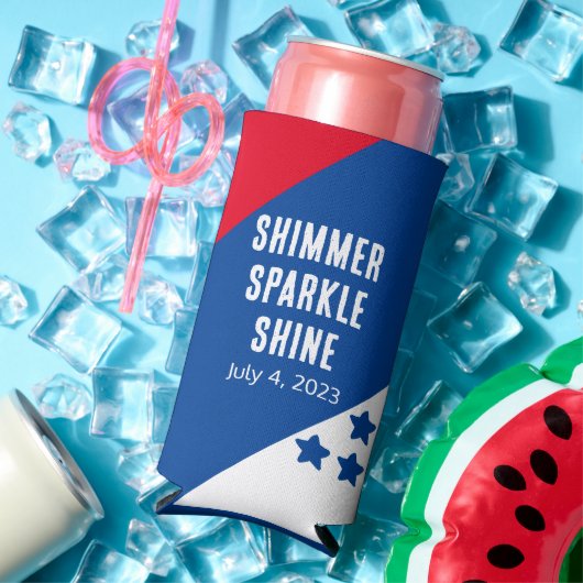 Grappig "Shimmer Sparkle Shine" 4 juli Amerikaans Seltzer Blikjeskoeler (Insitu Zomer)