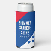 Grappig "Shimmer Sparkle Shine" 4 juli Amerikaans Seltzer Blikjeskoeler (Seltzer Achterkant)