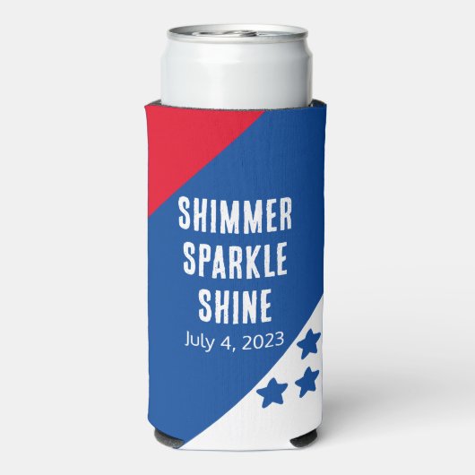Grappig "Shimmer Sparkle Shine" 4 juli Amerikaans Seltzer Blikjeskoeler (Seltzer Achterkant)