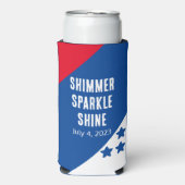 Grappig "Shimmer Sparkle Shine" 4 juli Amerikaans Seltzer Blikjeskoeler (Seltzer Voorkant)