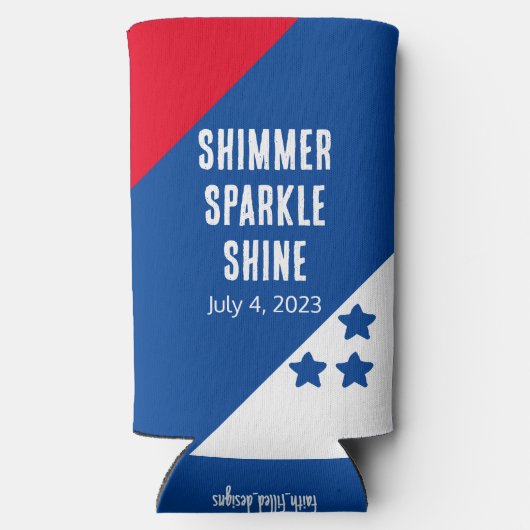 Grappig "Shimmer Sparkle Shine" 4 juli Amerikaans Seltzer Blikjeskoeler (Achterkant)