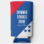 Grappig "Shimmer Sparkle Shine" 4 juli Amerikaans Seltzer Blikjeskoeler (Voorkant)