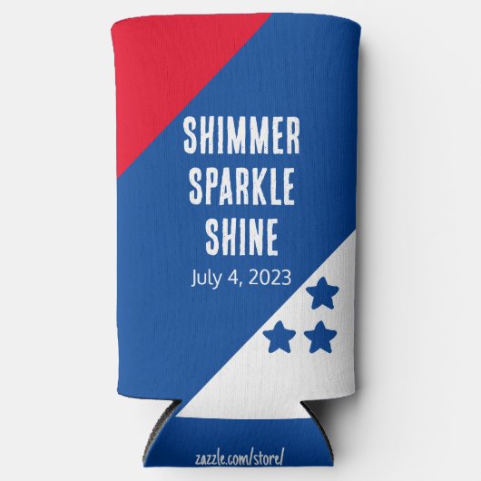 Grappig "Shimmer Sparkle Shine" 4 juli Amerikaans Seltzer Blikjeskoeler (Voorkant)