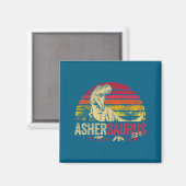 Grappig shirt Asher Saurus Dinosaur Rex Naam Magneet (Voorkant / Achterkant)
