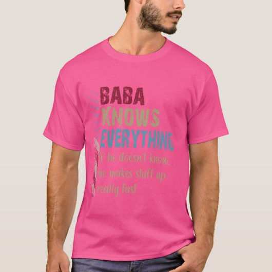 Grappig Shirt Baba Weet Alles - Opa Gift (Voorkant)
