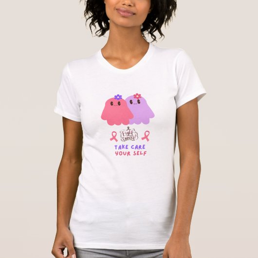 grappig shirt borstkanker bewustzijn met spook (Voorkant)
