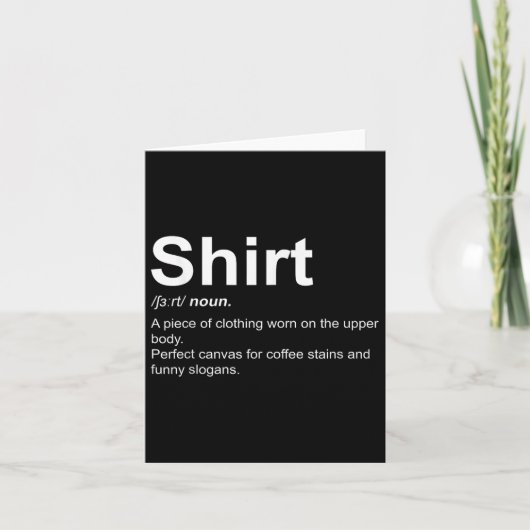 Grappig Shirt Definitie Eigenzinnig Definitie Ontw Kaart (Voorkant)