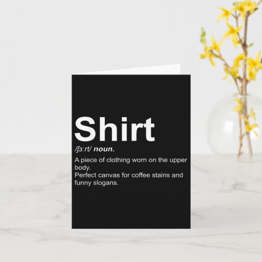 Grappig Shirt Definitie Eigenzinnig Definitie Ontw Kaart (Gele Bloem)