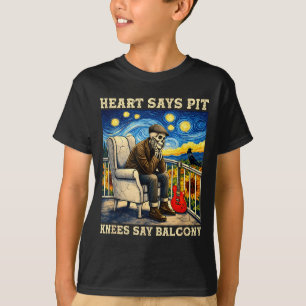 Grappig shirt hart zegt pit knieën zeggen